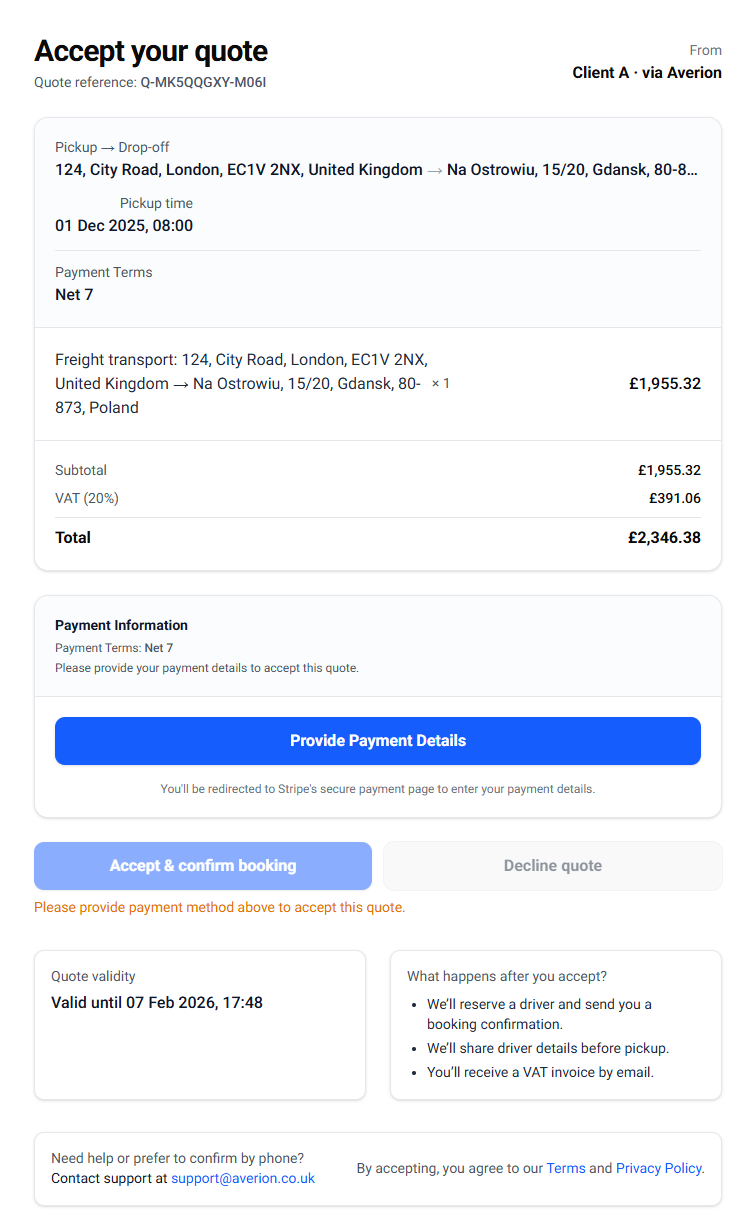 Accept Quote - Step 5